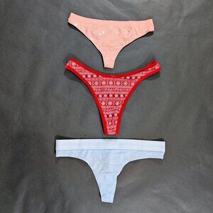 Victoria’s Secret Thong Set of 3 Panties Size M Packs Panties